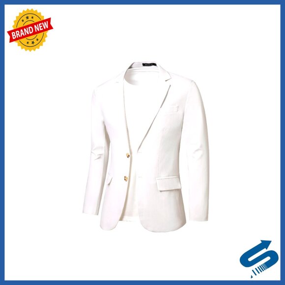 Men's Slim Fit Linen Blazer Two Button Lightweight Sport Coat
